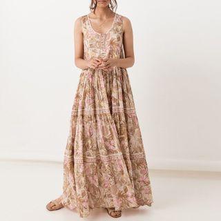 Patterned Midi A-line Tank Dress