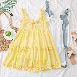 Keyhole-front Sleeveless A-line Dress
