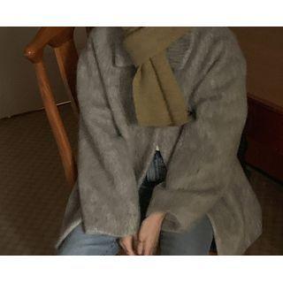 Single-breasted Woolen Coat (gray) One Size