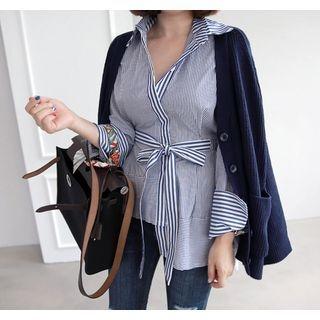 Dolman-sleeve Chunky-knit Cardigan