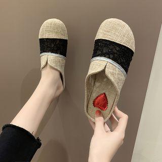 Lace Panel Mules