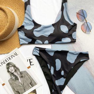 Set: Cow Print Bikini Top + Bottom
