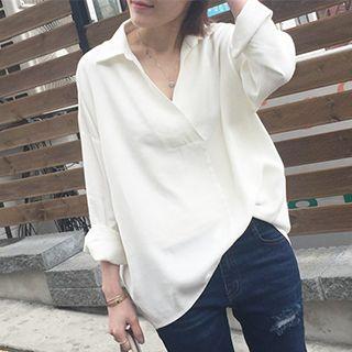 Open Placket Plain Shirt