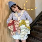 Mock-two Striped Sweater