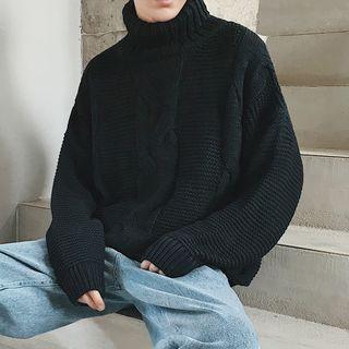 Couple Matching Turtleneck Cable-knit Sweater