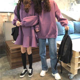 Drop Shoulder Hoodie / Ruffle Hem Hoodie Dress