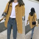 Mock Two-pieces Checked Shirt Yellow - One Size