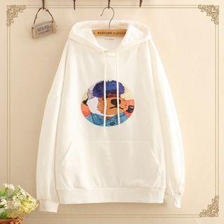 Dog Print Hooded Long-sleeve Thin Sweater