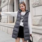 Reversible Hooded Padded Long Vest