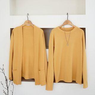 Monotone Knit Cardigan & Top Set