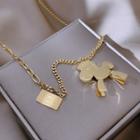 Horse Pendant Alloy Necklace Gold - One Size