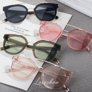 Double Bridge Chunky Frame Sunglasses