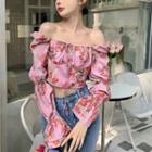 Floral Cropped Top Rose Pink - One Size