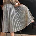 Midi Accordion Pleat Skirt As Shown In Figure - One Size