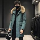 Faux Fur Hooded Cargo Padded Coat