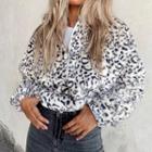 Leopard Print Half-zip Pullover