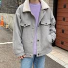 Fleece-collar Woolen Coat