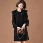 Long-sleeve Glitter Shift Dress