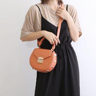 Studded Saddle Crossbody Bag