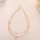 Moon Layered Necklace 1 Pc - Gold - One Size