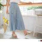 Belted Plain Wide-leg Pants