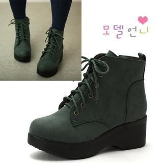 Platform Lace-up Ankle Boots