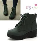 Platform Lace-up Ankle Boots