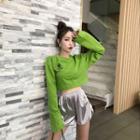 Long-sleeve T-shirt / Contrast Trim Sweatshorts