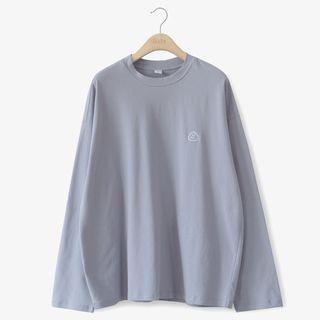 Emoji Embroidered Long-sleeve T-shirt