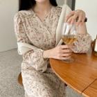 Plus Size Floral Print Wrap Dress