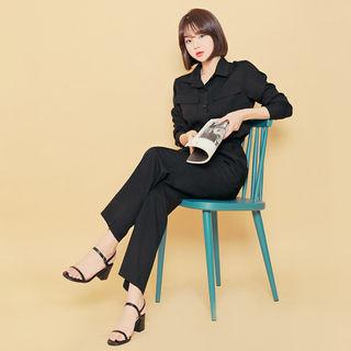 Pocket-detail Shirt Jumpsuit