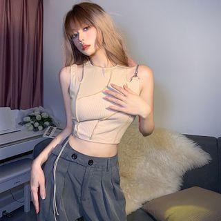 Cutout Chain Crop Tank Top