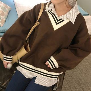 V-neck Loose Fit Sweatshirt