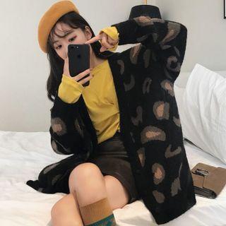 Long-sleeve Leopard Print Cardigan