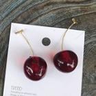 Cherry Dangle Earring 1 Pair - Cherry - Dark Red - One Size