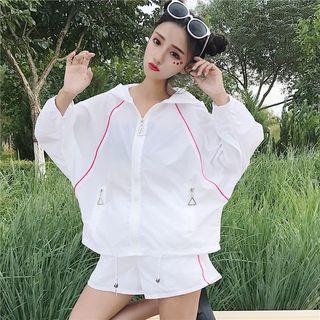 Set: Loose-fit Hooded Jacket + Shorts
