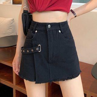 Belted Denim Skort