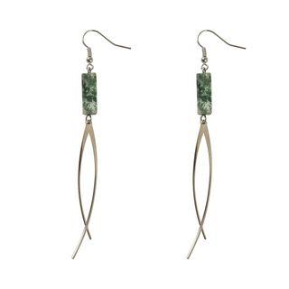 Stone Curved Threader Earring