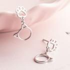 925 Sterling Silver Cat Paw Dangle Earring 1 Pair - S925 Sterling Silver - Silver - One Size