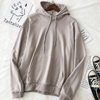 Drawstring Hoodie Coffee Gray - One Size