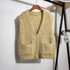Loose-fit Dual-pocket Knit Vest
