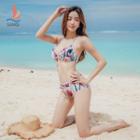 Set: Printed Bikini + Cover Up Playsuit