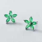Flower Ear Stud 1 Pair - S925 Silver - One Size