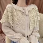 Puff-sleeve Lace Detail Blouse