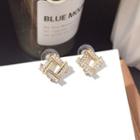Rhinestone Earring Gold Silver Earring - One Size