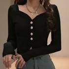 Sweetheart Neckline Cardigan