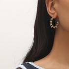 Chained Open Hoop Earring 1 Pair - Gold - One Size