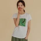 Graphic-print Linen Blend T-shirt