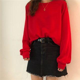 Long-sleeve Plain Sweatshirt