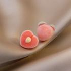 Peach Asymmetrical Earring 1 Pair - Asymmetrical - Pink - One Size